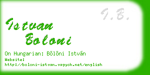 istvan boloni business card